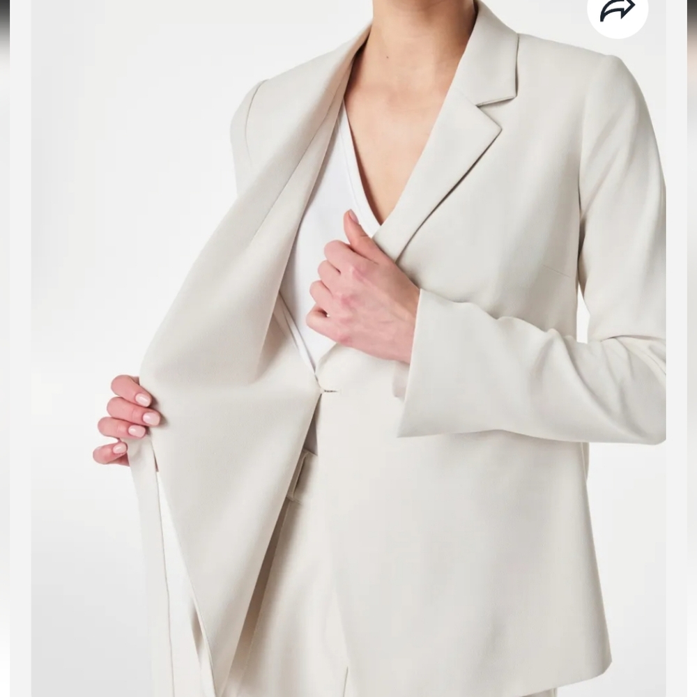 Spanx Opacity Crepe Wrap Blazer In Parchment Womens Size XL Minimalist - Picture 10 of 12